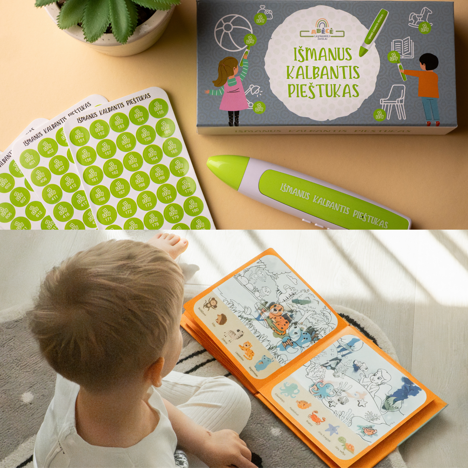 Kalbančio pieštuko ir veiklos knygelės rinkinys